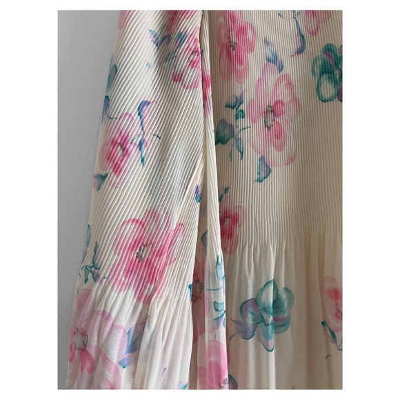 Ganni Yellow Floral Plisse Dress - Sz. 40 - Picture 8 of 11